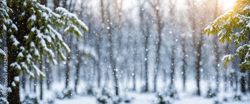 serene winter forest with f...