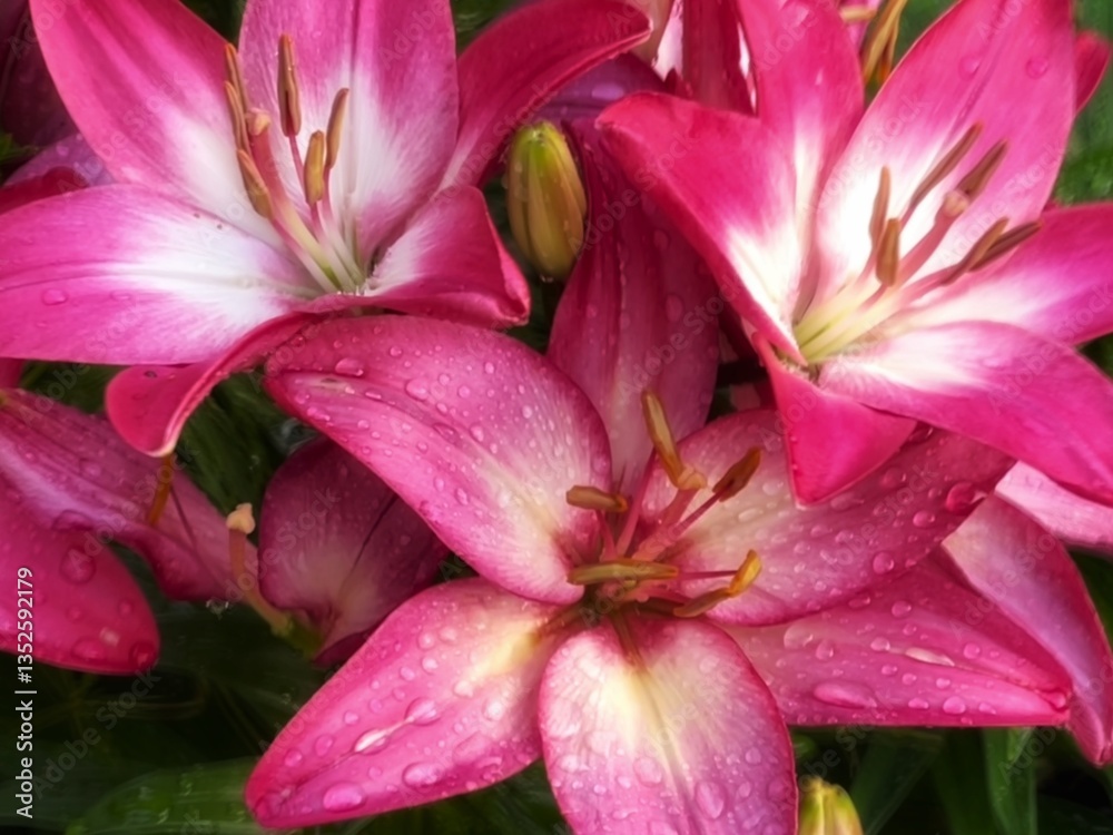 Fototapeta premium pink lily closeup