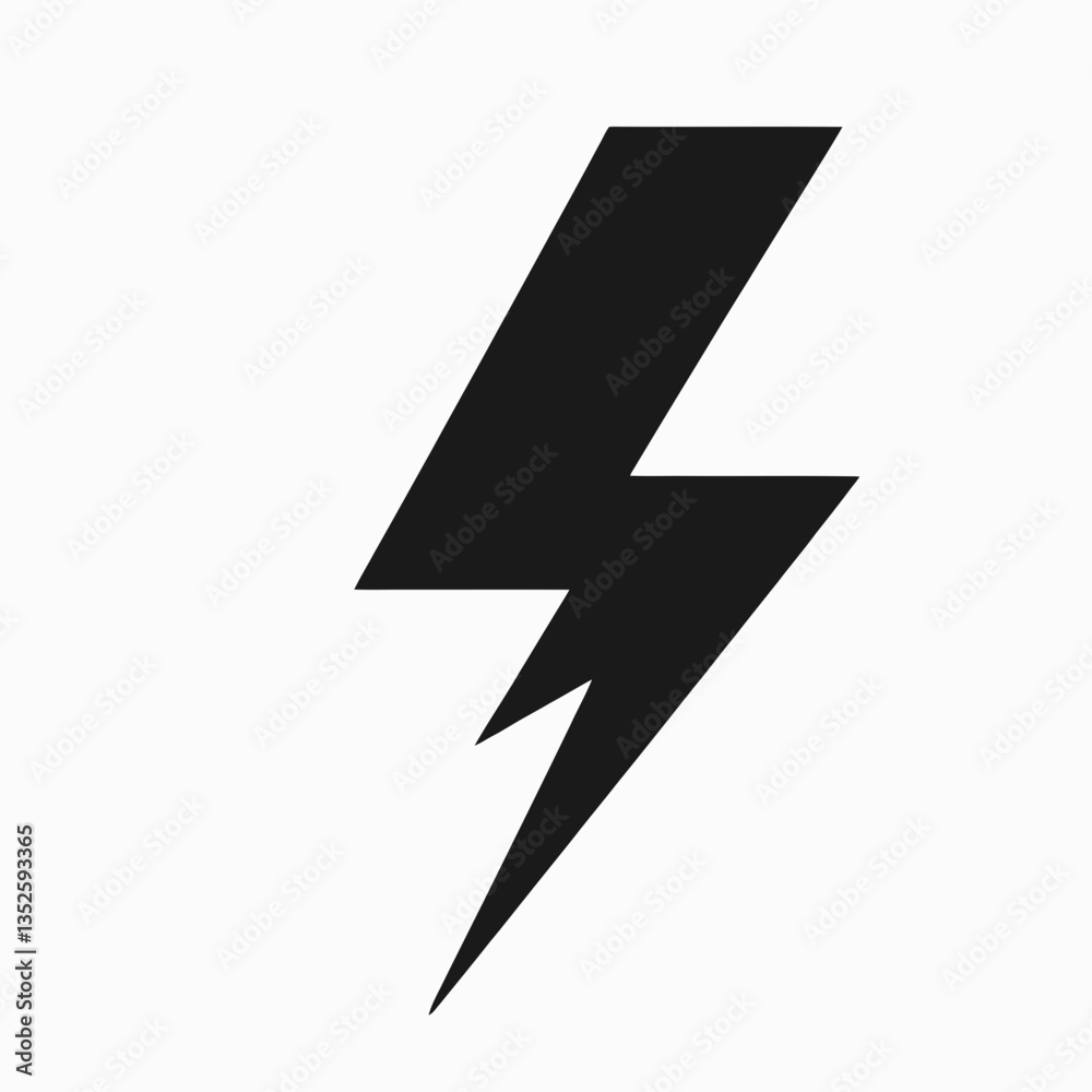 Lightning Bolt silhouette in black on a white background Lightning Bolt silhouette in black on a white background