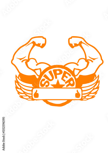logo super aile bras biceps muscle vide