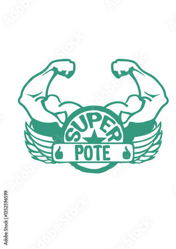logo super pote aile bras muscle