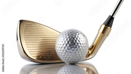 Gold Golf Club and Ball