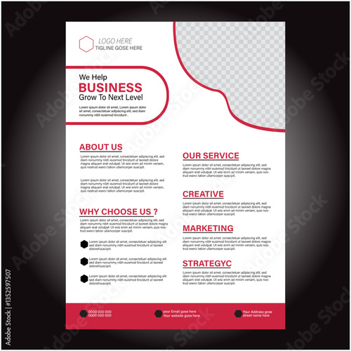 Template vector design for brochure, annual poster, magazine, poster, corporate presentation, portfolio, flyer, infographic, layout modern with green color size A4, front and back, eas to use.  Black 