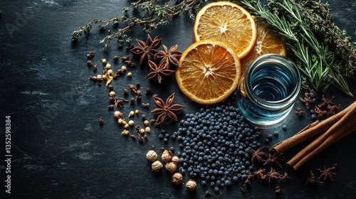 Botanical Bliss: Essential Ingredients for Gin Production from Britain © Yevhen