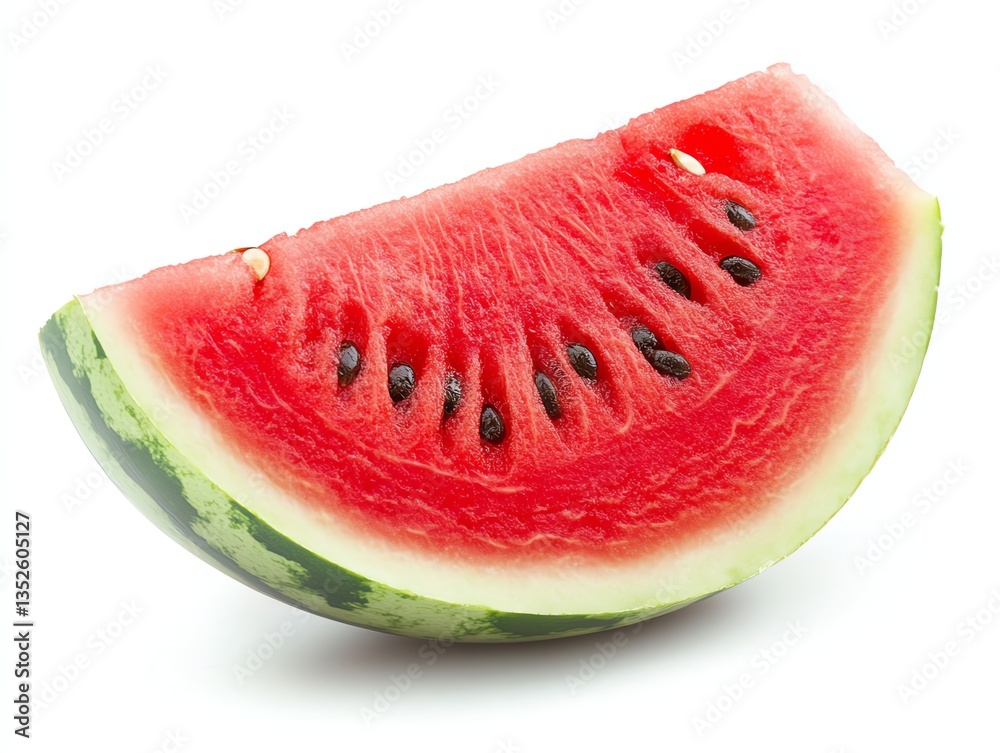 Watermelon Slice with Black Seeds Isolated on White Background Studio Shot Watermelon Slice with Black Seeds Isolated on White Background Studio Shot