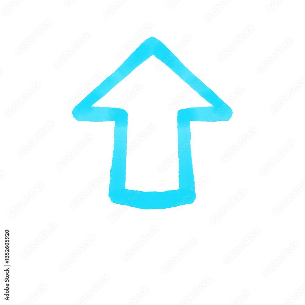 Bright Cyan Thick Arrow Pointing Upwards Symbolizing Growth and Progress in an Abstract Design Bright Cyan Thick Arrow Pointing Upwards Symbolizing Growth and Progress in an Abstract Design