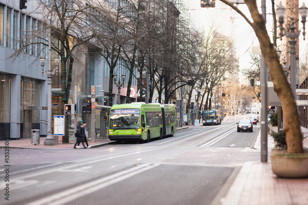 Fototapeta premium public city bus transportation