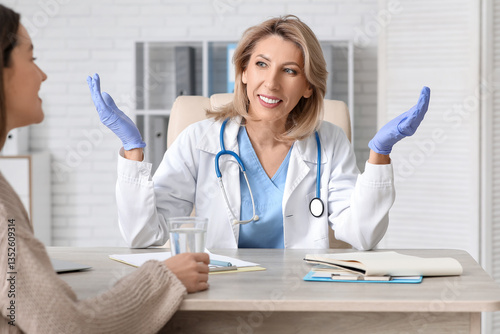 Female doctor working with ...