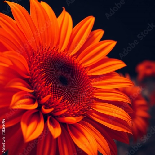 beautiful orange color sun flower 
