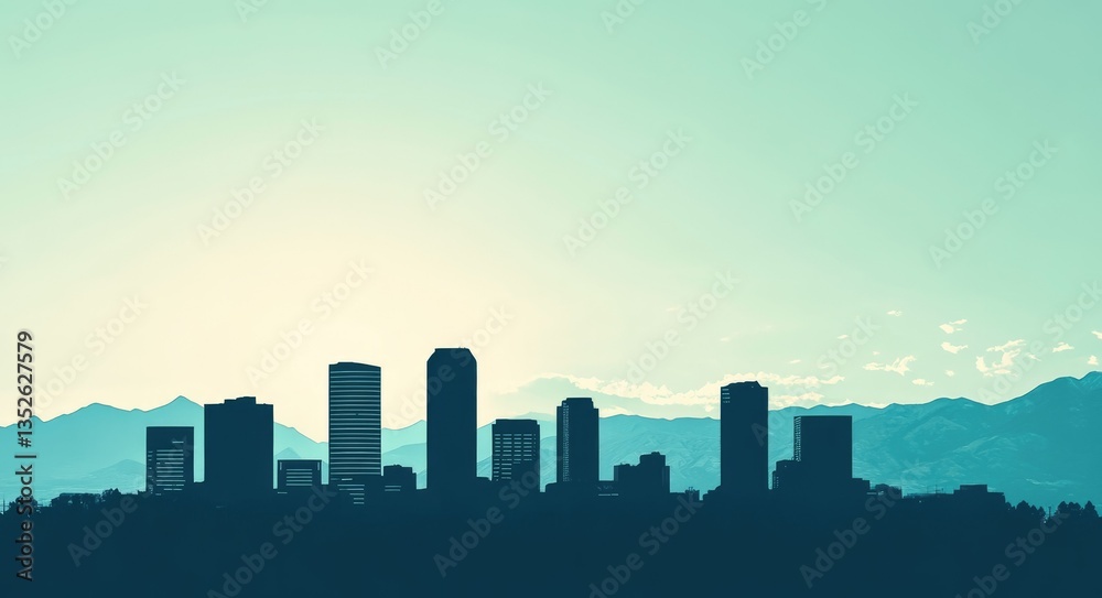 Fototapeta premium Vibrant Skyline of Salt Lake City: A Stunning Urban Landscape with Iconic Skyscrapers and Architectural Marvels Against a Beautiful Sky