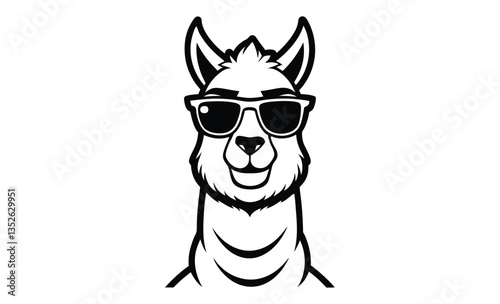 Cool llama with sunglasses funny illustration