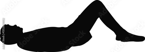 a boy lying down, body silhouette vector