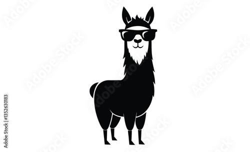 Cool llama with sunglasses funny illustration
