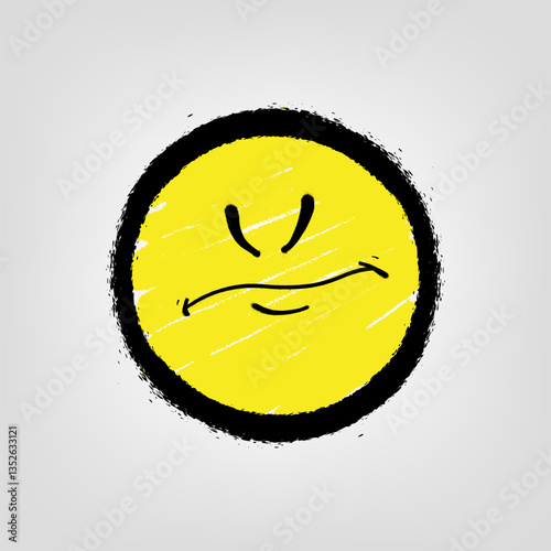 Graffiti emoticon. Smiling face painted spray paint. Vector illustration