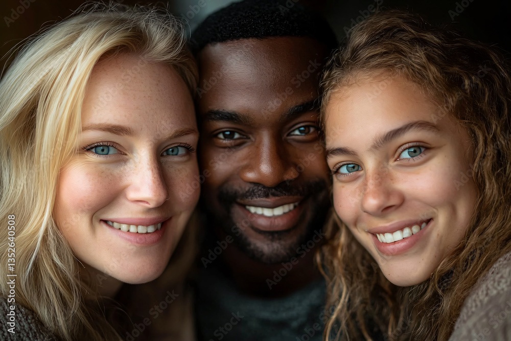 Portrait of a Black man and a White woman standing together, symbolizing racial equality, unity, and mutual respect. The image emphasizes harmony across cultures, celebrating diversity and shared huma