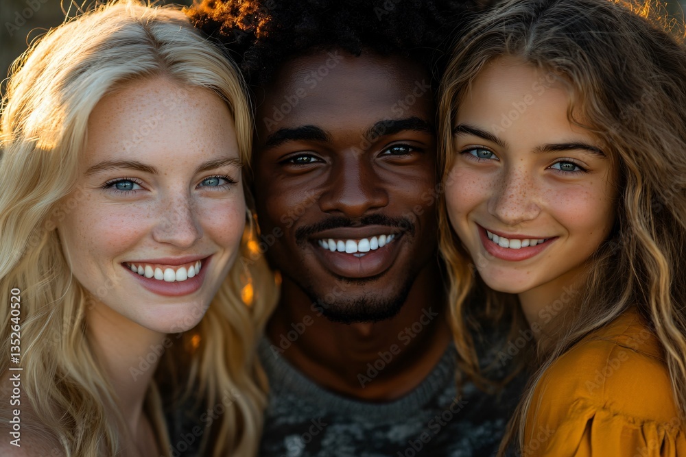 Portrait of a Black man and a White woman standing together, symbolizing racial equality, unity, and mutual respect. The image emphasizes harmony across cultures, celebrating diversity and shared huma