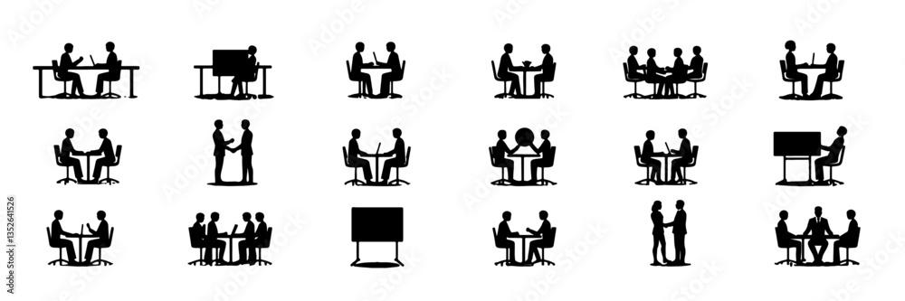 Silhouette Icon Set for Data Analysis, Web Development, Finance, Customer Satisfaction, Document and so on Silhouette Icon Set for Data Analysis, Web Development, Finance, Customer Satisfaction, Document and so on