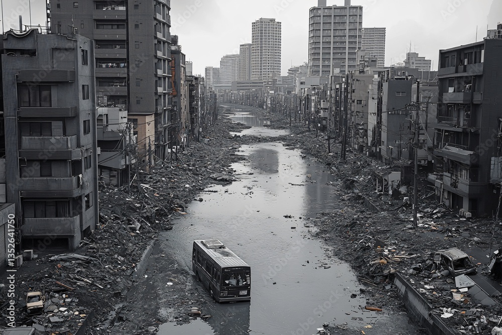Urban cityscape of Tokyo, Japan, showcasing its modern skyline, high-rise buildings, and vibrant metropolitan atmosphere. The view highlights the dynamic blend of advanced architecture, dense city lay