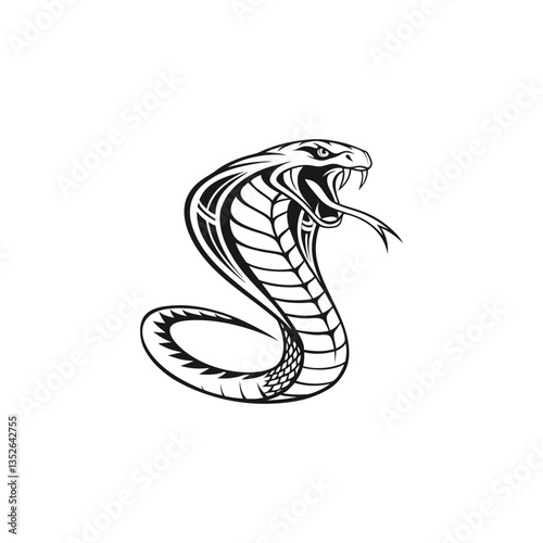 Snake wriggled in shape vector illustration