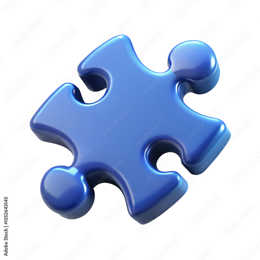 Obraz premium 3D Blue Puzzle Pieces Representing Connection and Teamwork