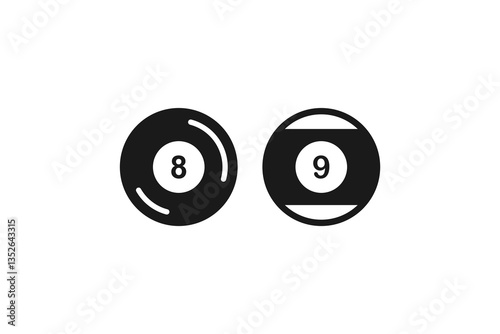 billiard ball icon line vector