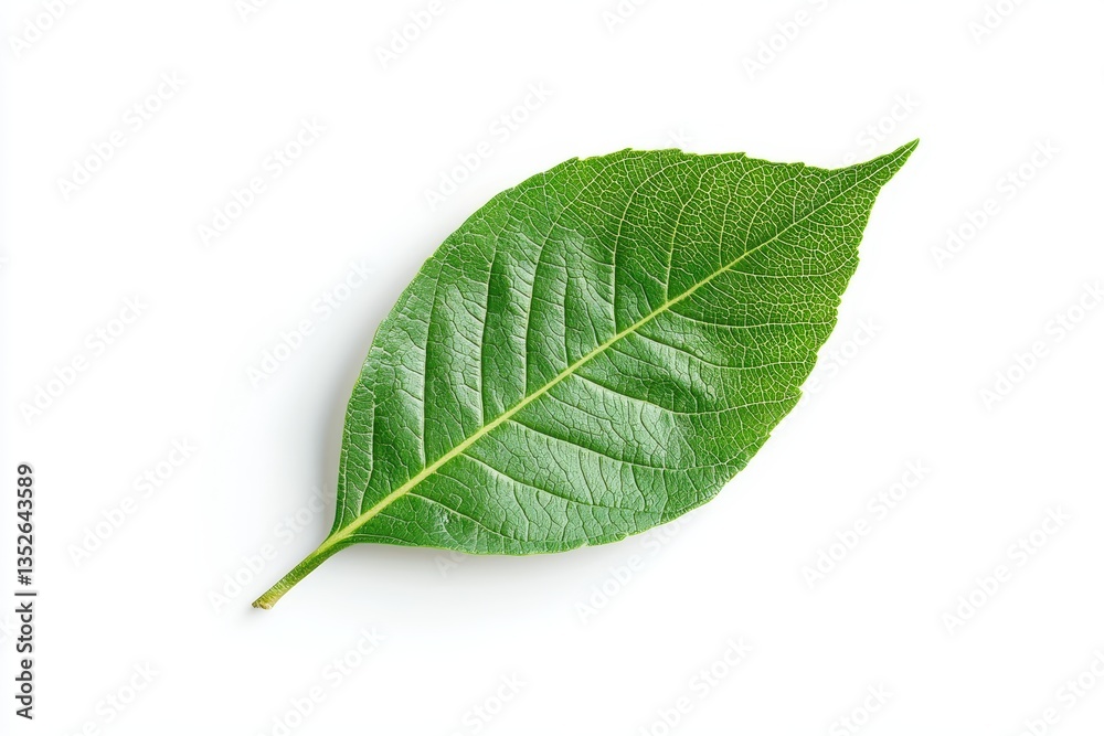 Fototapeta premium a green leaf on a white background 