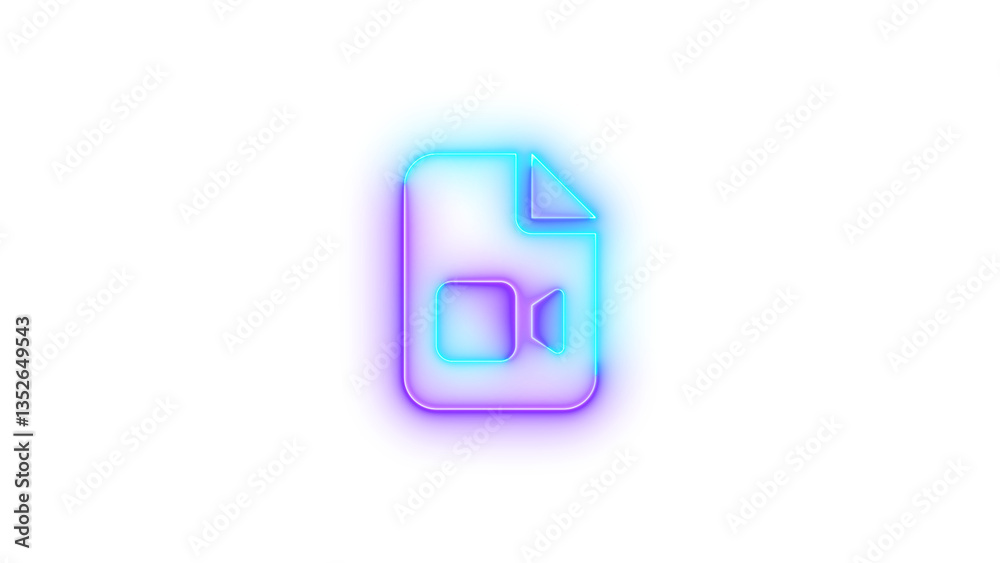 File video icon glowing neon gradient color File video icon glowing neon gradient color