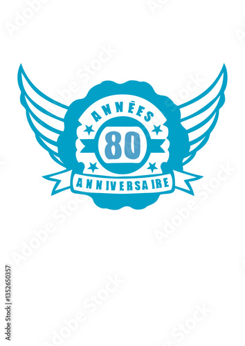 80 ans anniversaire fanion banderole aile