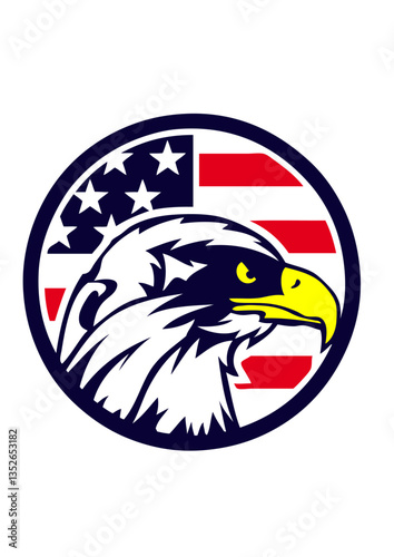 aigle drapeau americain cercle