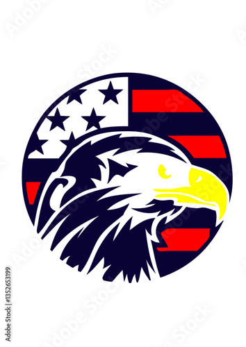 aigle drapeau americain cercle