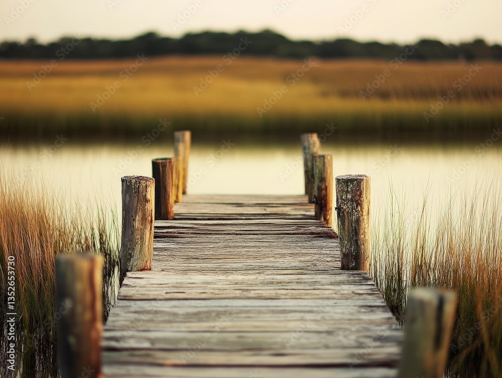 Naklejka premium Calm dock by still water