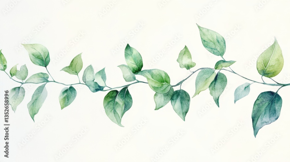 Delicate greenery branch border Delicate greenery branch border