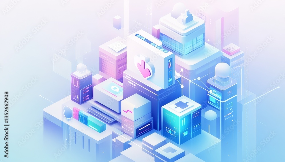 An integrated digital health ecosystem known as Integrated Digital Health Ecosystem features an image showing interconnected health information systems, telemedicine platforms, wearable devices, and