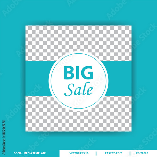 Modern Teal Big Sale Social Media Template
