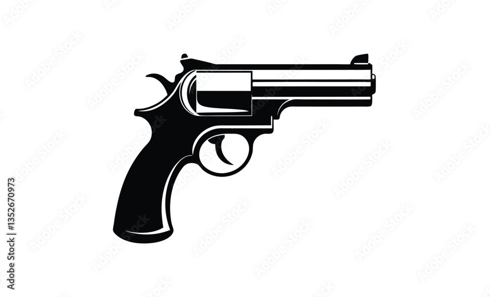 Pistol silhouette vector of modern handgun Pistol silhouette vector of modern handgun