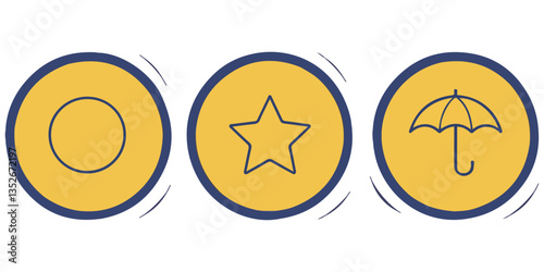 Dalgona Sweets with Shapes Vector Design