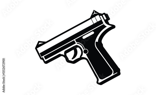 Pistol silhouette vector of modern handgun