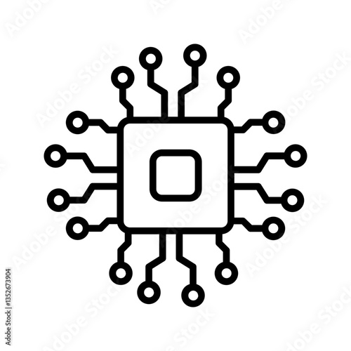 artifical intelligence icon color editable