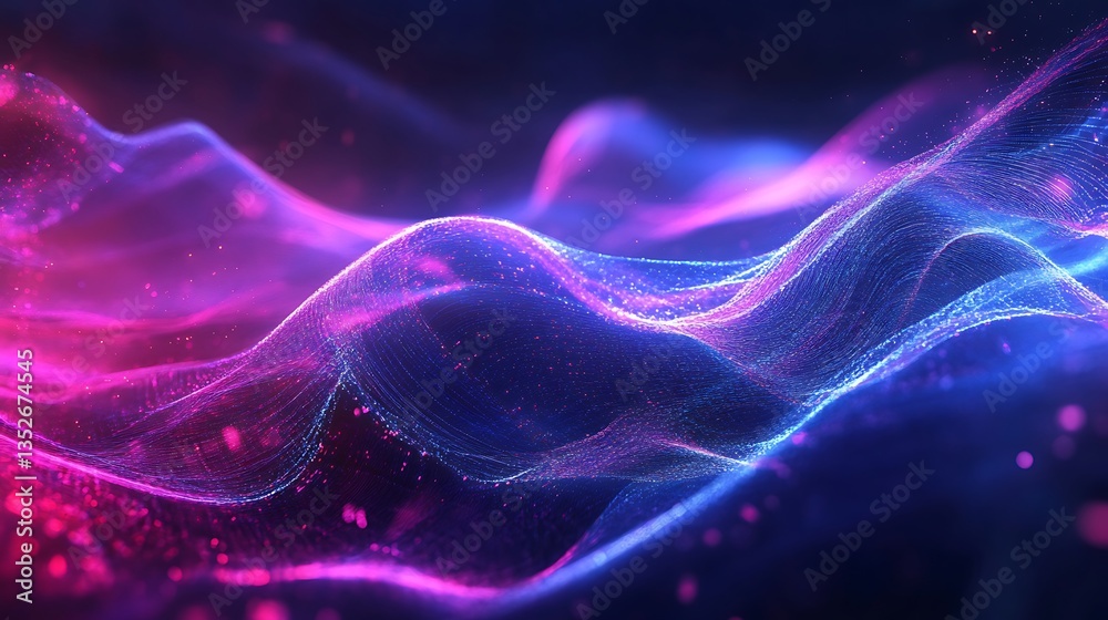 Vivid blue dots flow seamlessly forming a futuristic data wave image Vivid blue dots flow seamlessly forming a futuristic data wave image