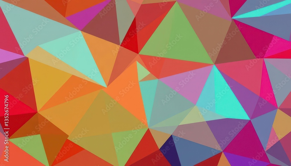Abstract geometric background of overlapping triangles in vibrant hues, colorful, visual Abstract geometric background of overlapping triangles in vibrant hues, colorful, visual