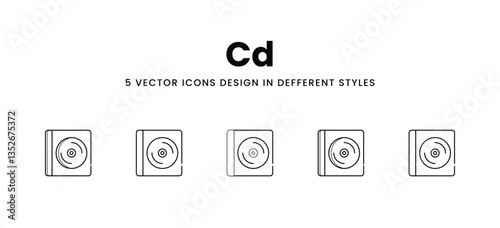 Cd vector icons set stock illustration