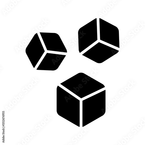 ice cubes vector icon color editable