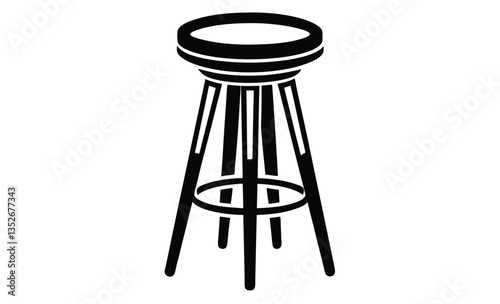 Bar stool silhouette vector icon design