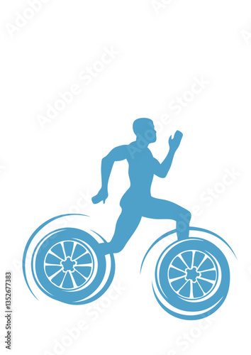 sportif sprinter athletisme roue course