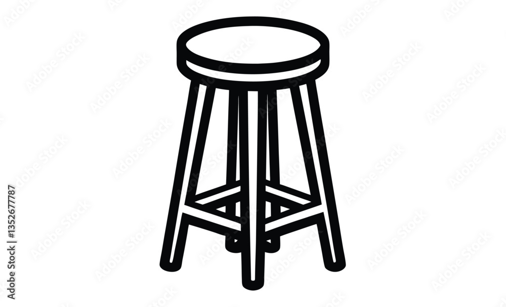 Bar stool silhouette vector icon design Bar stool silhouette vector icon design