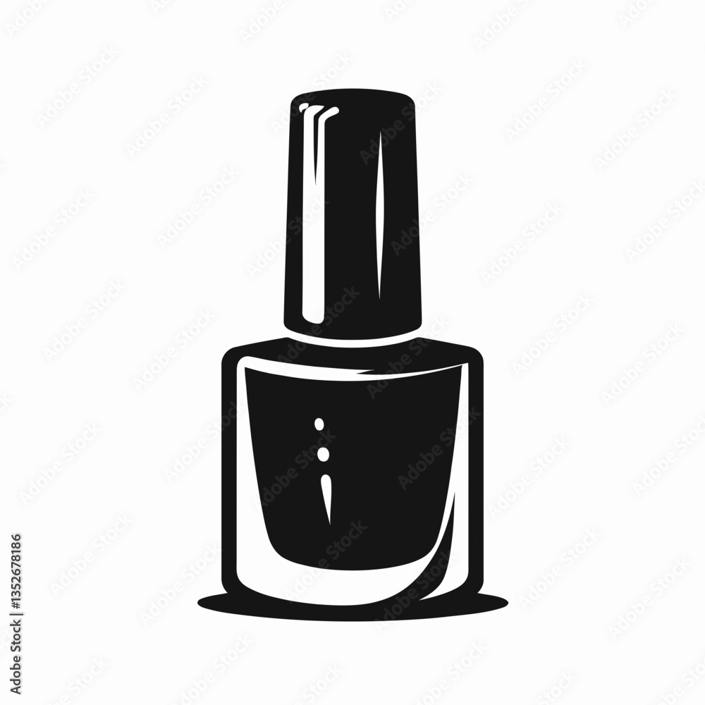 Nail Polish silhouette in black on a white background Nail Polish silhouette in black on a white background