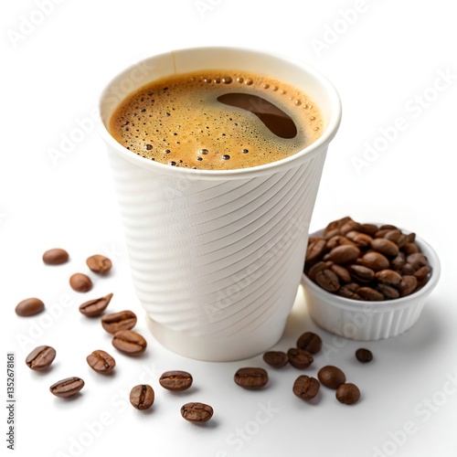 coffee on white background. remove background just one click