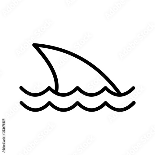 Shark fin vector icon color editable