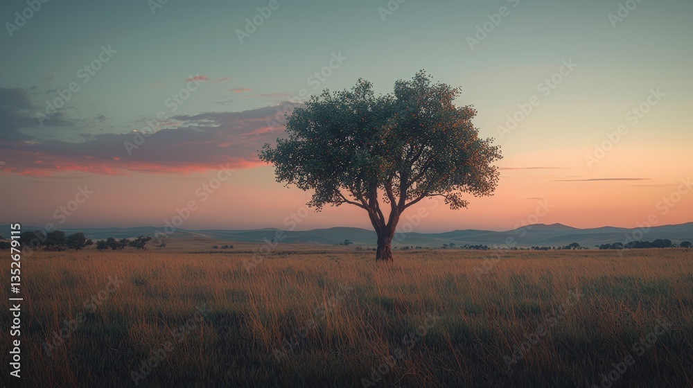 a tree in a field at sunset a tree in a field at sunset
