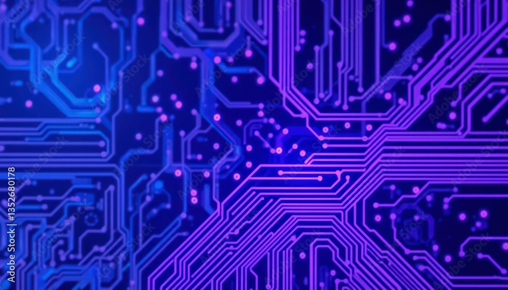 Abstract blue purple circuit board technology background, high-tech, electric Abstract blue purple circuit board technology background, high-tech, electric